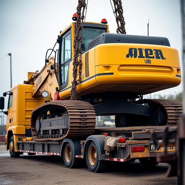Heavy construction machinery transport