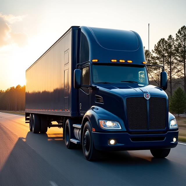 Roberts K9 semi-truck navigating a regional industrial corridor in the Southeast US
